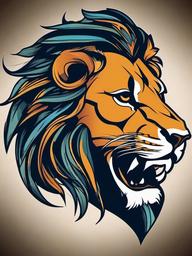 lion spartan tattoo  simple vector color tattoo