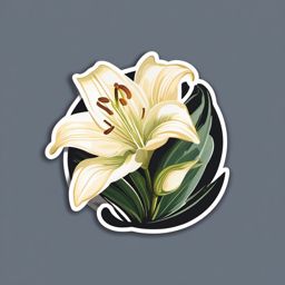 Lily Sticker - Experience the purity and grace of a delicate lily with this enchanting sticker, , sticker vector art, minimalist design