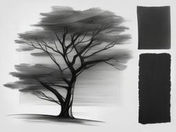 pencil sketch of a tree  minimal rough sketch scribbles,doodles,black and white