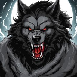 werewolf clipart - a fearsome werewolf in mid-transformation. 