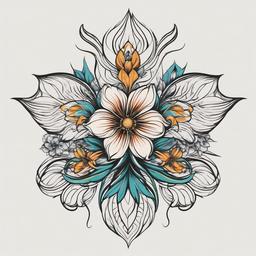 gemini flower tattoo  simple vector color tattoo