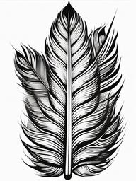 Feathered Indian Tattoo - Feather design inspired by Native Indian culture.  simple vector tattoo,minimalist,white background