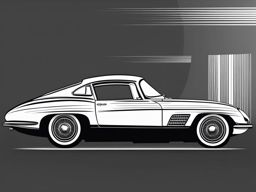 car clipart black and white - featuring sleek and timeless design. 