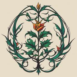 vine thorn tattoo  simple vector color tattoo