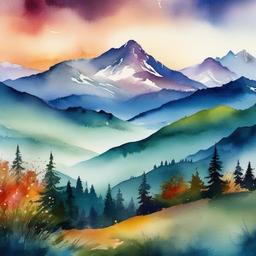 Mountain Background Wallpaper - mountain background watercolor  