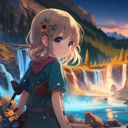 Anime Cute Wallpaper - Combine the enchantment of anime with the scenic wonders of Yellowstone National Park, as adorable characters explore geysers, waterfalls, and wildlife.  intricate patterns, splash art, wallpaper art