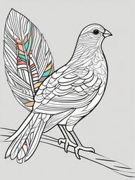 Partridge Coloring Pages - Game Bird with Colorful Feathers  minimal black outline printable sheet, coloring page