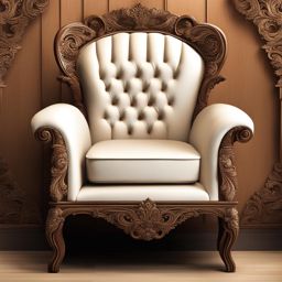 chair clipart - a stylish wooden chair with intricate details 