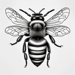 Realistic Honey Bee Tattoo - Opt for a realistic representation of honey bees with a detailed and lifelike honey bee tattoo, emphasizing the insect's beauty.  simple tattoo,minimalist,white background