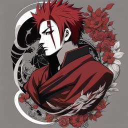 gaara tattoo, paying tribute to the character from the naruto series. 