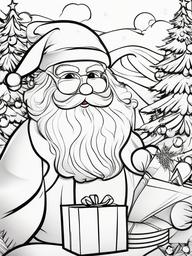 Color Santa Claus  outling,coloring pages,black and whit