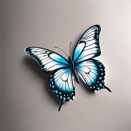 butterfly tattoo for mental health  simple color tattoo, minimal, white background