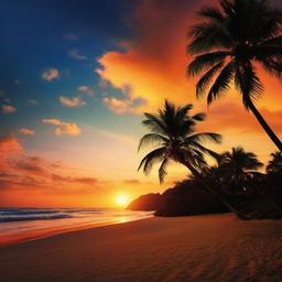 Beach Background Wallpaper - beach with sunset background  