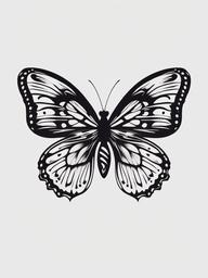 butterfly dark tattoo  simple color tattoo, minimal, white background