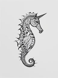 tattoo sea horse  simple tattoo,minimalist,white background