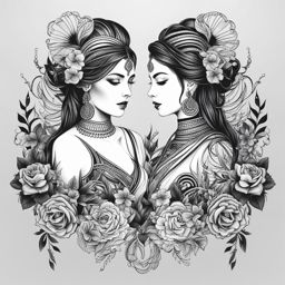 matching tattoos design black and white 