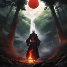 hidan,performing a dark ritual for his god,a hidden temple in a cursed forest anime, anime key visual, japanese manga, pixiv, zerochan, anime art, fantia