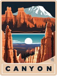 Bryce Canyon sticker- Unique geological formations in Utah, , sticker vector art, minimalist design