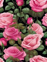 Pink Wallpaper - Elegant Pink Roses in a Garden wallpaper splash art, vibrant colors, intricate patterns