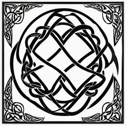 celtic infinity knot tattoo  simple color tattoo,minimal,white background