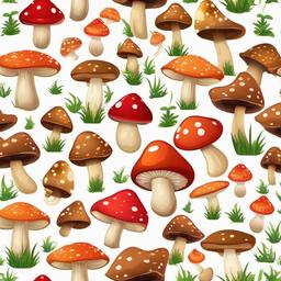 Mushroom clipart - cartoon mushrooms with eyes  