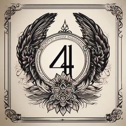 444 Angel Number Tattoo-Exploring the mystical with a tattoo featuring the 444 angel number, symbolizing protection, guidance, and spiritual alignment.  simple vector color tattoo