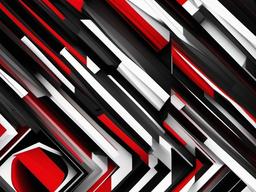 Black White And Red Background-Sleek black background with white and red geometric accents arranged in sharp, angular patterns  background wallpaper