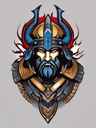 Ares Tattoo-Bold and powerful tattoo featuring Ares, the Greek god of war.  simple color vector tattoo