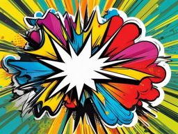 Pop Art Explosion sticker- Colorful Comic Chaos, , color sticker vector art