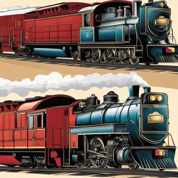 train clipart - a chugging, locomotive train. 