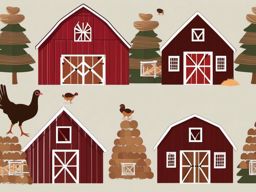 Turkling clipart - Baby turkey exploring the barn, ,vector color clipart,minimal