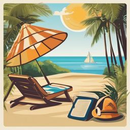 Summer Reading Spot clipart - Ideal spot for summer reading, ,vector color clipart,minimal