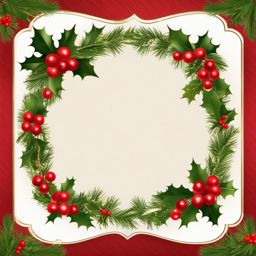 Christmas borders free with holly and ribbons clipart  simple, 2d flat