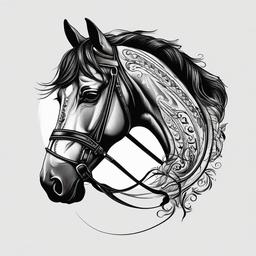 horse saddle tattoo  simple tattoo,minimalist,white background