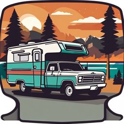 RV Trailer Hitch Sticker - Road trip essentials, ,vector color sticker art,minimal