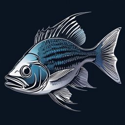 Tilefish Clipart - Tilefish in the deep-sea darkness , minimal, 2d