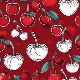 Cherry Clipart - Sweet and succulent red cherries.  color vector clipart, minimal style