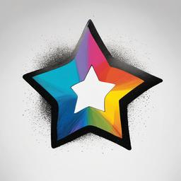 drawing of a star with a rainbow  minimal rough sketch scribbles,doodles,black and white