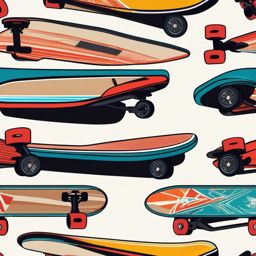 Electric Skateboard Clipart - An electric skateboard for cruising.  transport, color vector clipart, minimal style