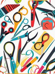 Scissors clipart - scissors in a classroom art project  color,minimalist,vector clipart