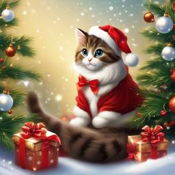 Cat Background Wallpaper - cute cat christmas backgrounds  