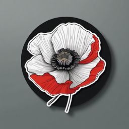 Poppy Sticker - Commemorate remembrance and beauty with the symbolic poppy flower sticker, , sticker vector art, minimalist design