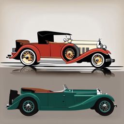 Vintage Car Clipart - A vintage car with timeless elegance.  color vector clipart, minimal style