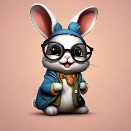 cartoon rabbit with spectacle mobile cute wallpaper hd  ,mobile iphone background wallpaper 