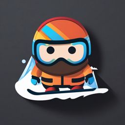 Snowboarding and Snow Emoji Sticker - Snowboarding down snowy slopes, , sticker vector art, minimalist design