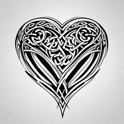 celtic heart tattoos with names  simple color tattoo,minimal,white background