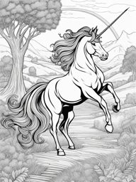 unicorn coloring pages - adventurous unicorn embarking on a quest to recover a lost artifact, its destiny intertwined with the prize. 