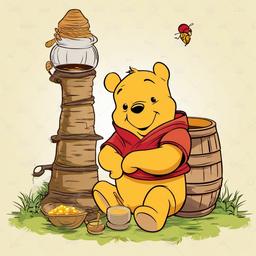 Winnie The Pooh clipart - Pooh bear with honey pot  vector clipart