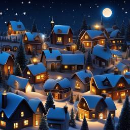 Christmas Background Wallpaper - christmas village background night sky  