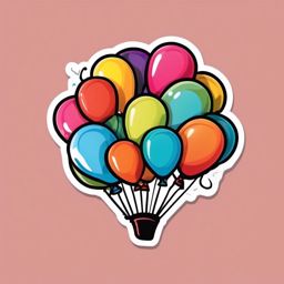 Balloon Sticker - Colorful party balloon, ,vector color sticker art,minimal